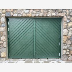 Garageport, 2-sideh�ngte d�rblade, isoleret. med 4" sporet plade, som foto i valgte farve og str.