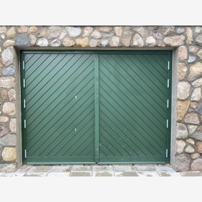 Garageport, 2-sideh�ngte d�rblade, isoleret. med 4