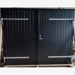 Garageport, isoleret. Til omg. lev. 2 sideh�ngte d�rblade.