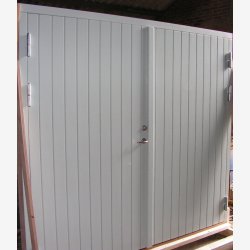 Garageport, 2-sidehngte drblade, isoleret. med 4" sporet plade, som foto i valgte farve og str.