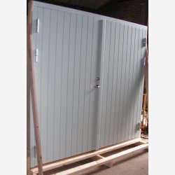 Garageport, 2-sidehngte drblade, isoleret. med 4" sporet plade, som foto i valgte farve og str.