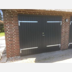 Garageport, 2-sidehngte drblade, isoleret. med 4